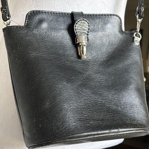 Vera Pelle Crossbody Purse Authentic Black Cross Body. Bag Made in Italy - Picture 2 of 16